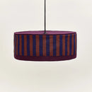 Nobodinoz Paul lampenkap aubergine met roestbruin en inktblauwe streep, Ø 50 cm