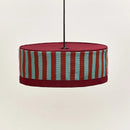 Nobodinoz Paul lampenkap bordeauxrood met roestoranje en teal streep, Ø 50 cm
