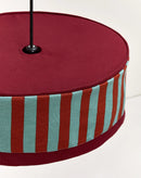 Nobodinoz Paul lampenkap bordeauxrood met roestoranje en teal streep, Ø 50 cm