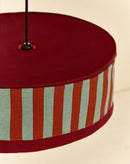 Nobodinoz Paul lampenkap bordeauxrood met roestoranje en teal streep, Ø 50 cm