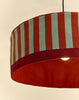 Nobodinoz Paul lampenkap bordeauxrood met roestoranje en teal streep, Ø 50 cm
