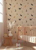 Children’s wallpaper featuring sweet cat pattern, perfect for nurseries and kids’ bedrooms.