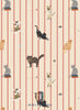 Children’s wallpaper featuring sweet cat pattern, perfect for nurseries and kids’ bedrooms.