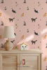 Children’s wallpaper featuring sweet cat pattern, perfect for nurseries and kids’ bedrooms.