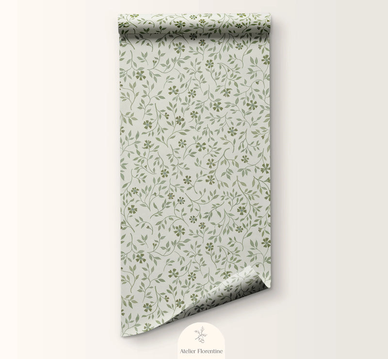  Wallpaper Atelier Florentine - Flowerpower Green 