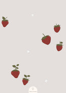 Children's wallpaper, kids decor with strawberries wallpaper for nursery