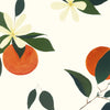 Children's wallpaper oranges white nursery decor wallpapers
