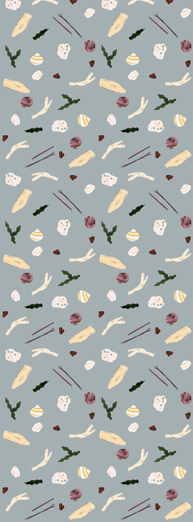 Wallpaper Sample Play at Slaep - Sea and Shells Steel Blue - Lotte Dirks