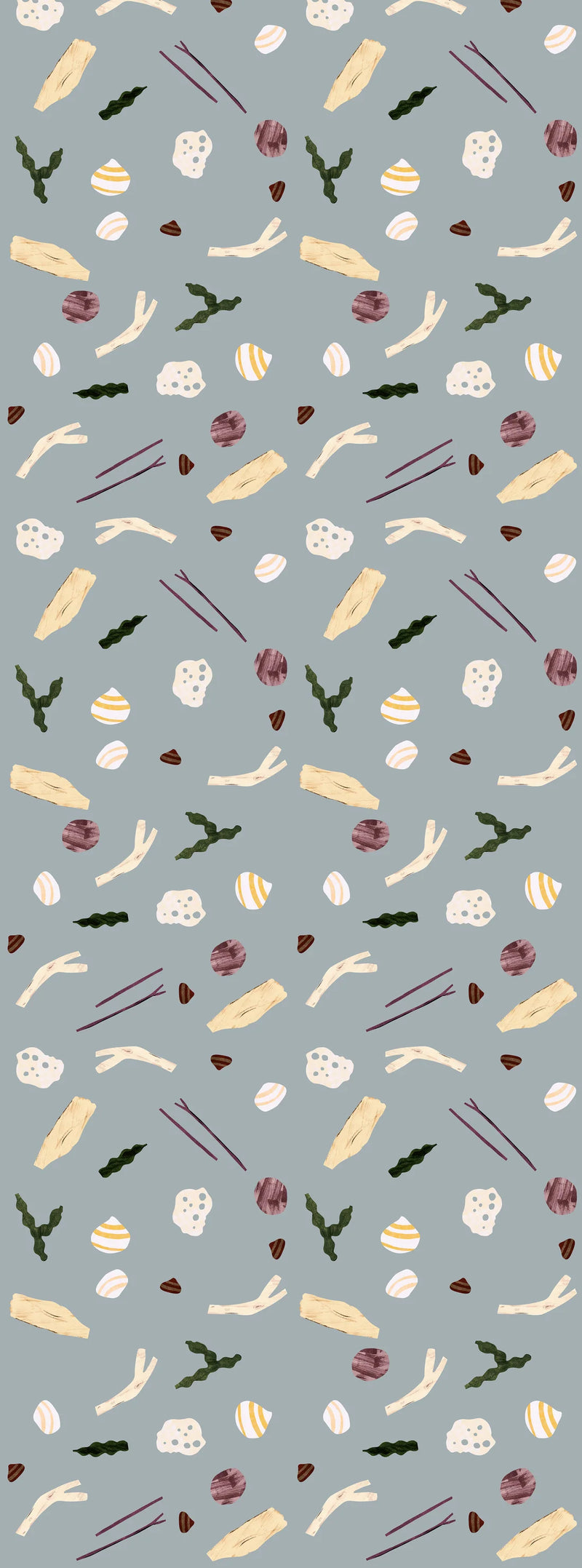 Wallpaper Sample Play at Slaep - Sea and Shells Steel Blue - Lotte Dirks