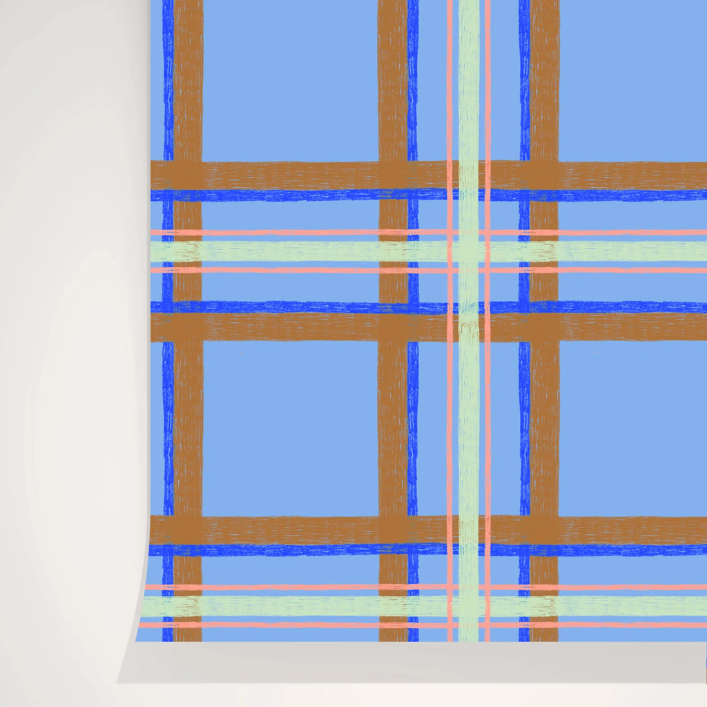 Tapetenmuster Season Paper - Étoffe azur
