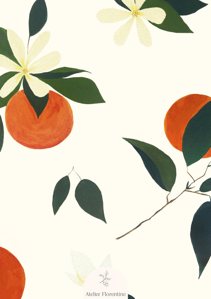 Wallpaper Atelier Florentine - Oranges White