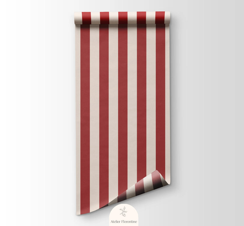 Wallpaper Atelier Florentine - Classic stripes Red