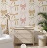 Children's wallpaper big bows pink girls room nursery wallpapers 