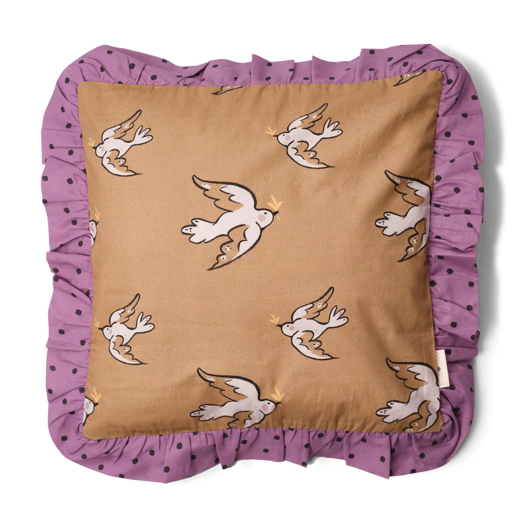 StudioLoco Frilled Cushion Bird – Sierkussen kinderkamer met vogels