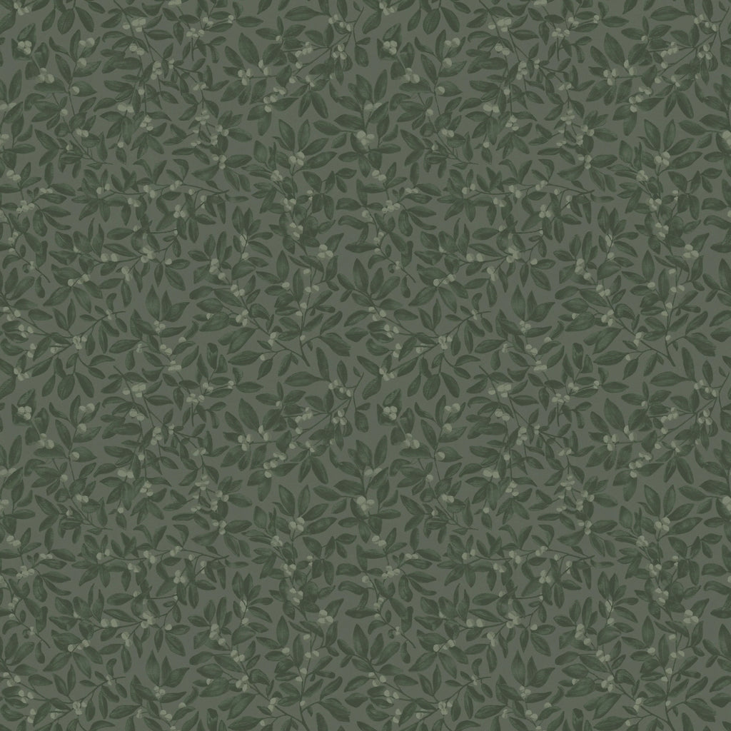Junia Deep Green – behang met bladeren van Summer Gray