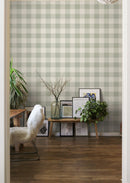 Summer Gray behang - Linen - Green