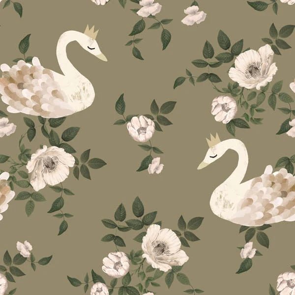  Wallpaper Sample Dekornik - Swans Kingdom - Green 