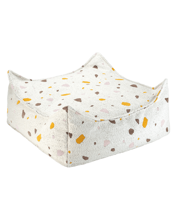 Wigiwama – Quadratischer Pouf aus Terrazzomarmor