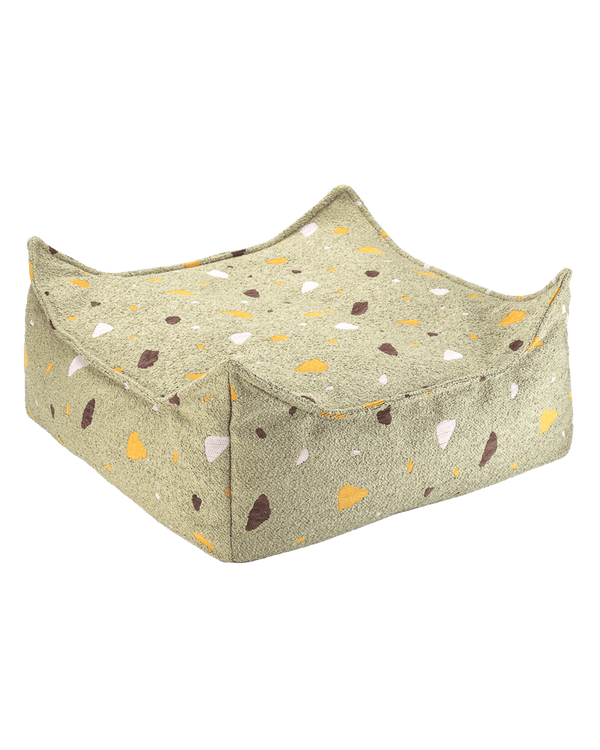 Terrazzo Moss Square Pouf