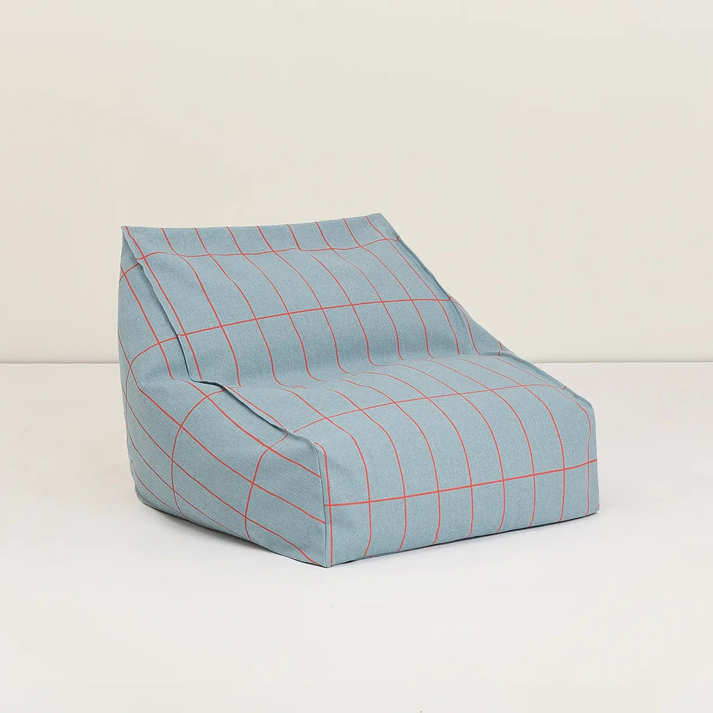 Nobodinoz Sessel Sitzsack – Kinder-Sitzsack in Blue Red Grid