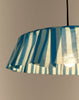  Blauwe gestreepte stoffen lampenkap die zacht oplicht als de lamp aan is