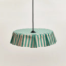 Groen-zand gestreepte lampenkap met plooirand van Nobodinoz Vibes, hanglamp kinderkamer