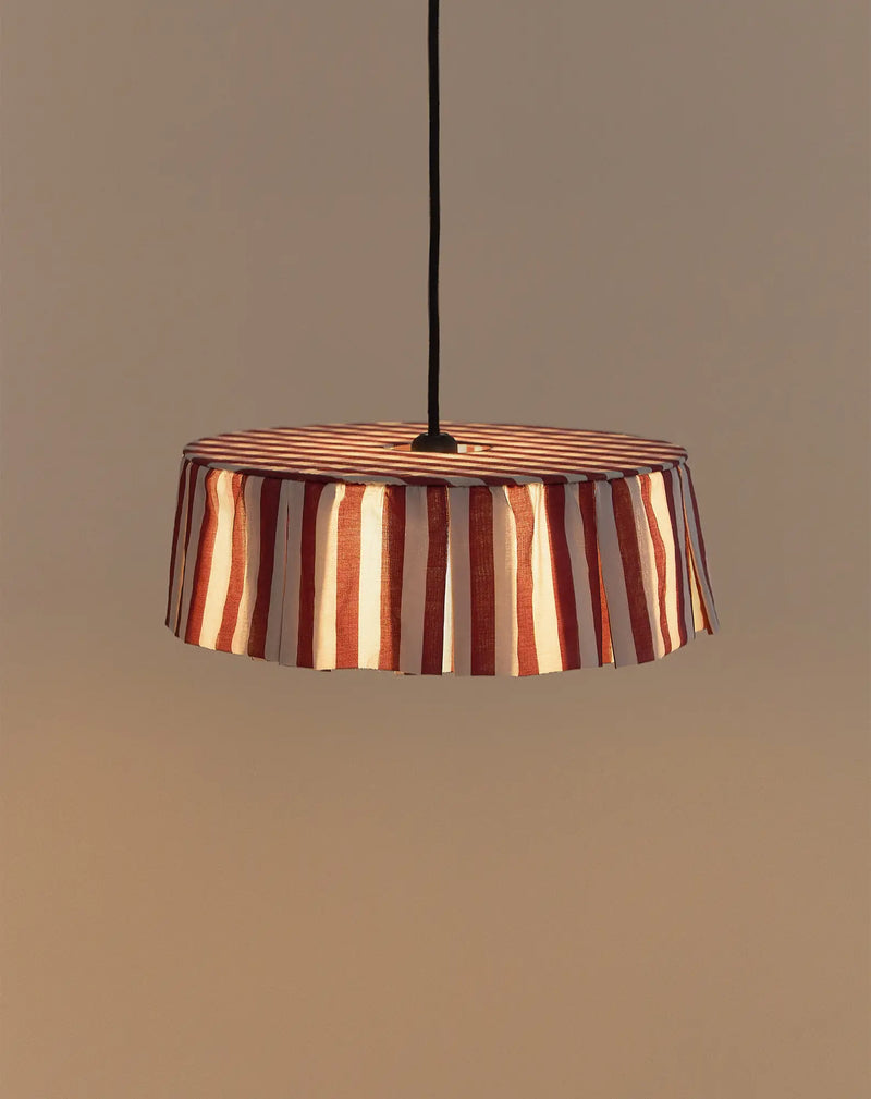 Nobodinoz - Vibes collection - Lampshade Maroon Stripes diam. 40cm