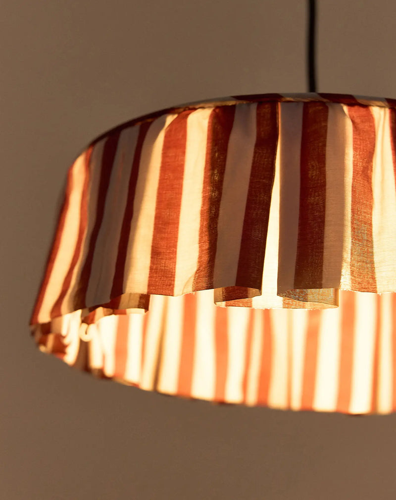 Nobodinoz - Vibes collection - Lampshade Maroon Stripes diam. 40cm