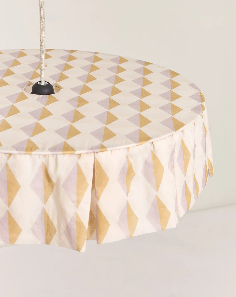 Nobodinoz - Vibes collection - Lampshade Mustard Lilac Harlequin diam. 50cm