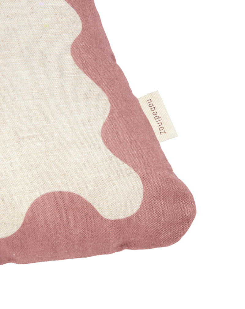 Nobodinoz - Vibes collection - Linen rectangular cushion with blue - 45 x 30 cm L