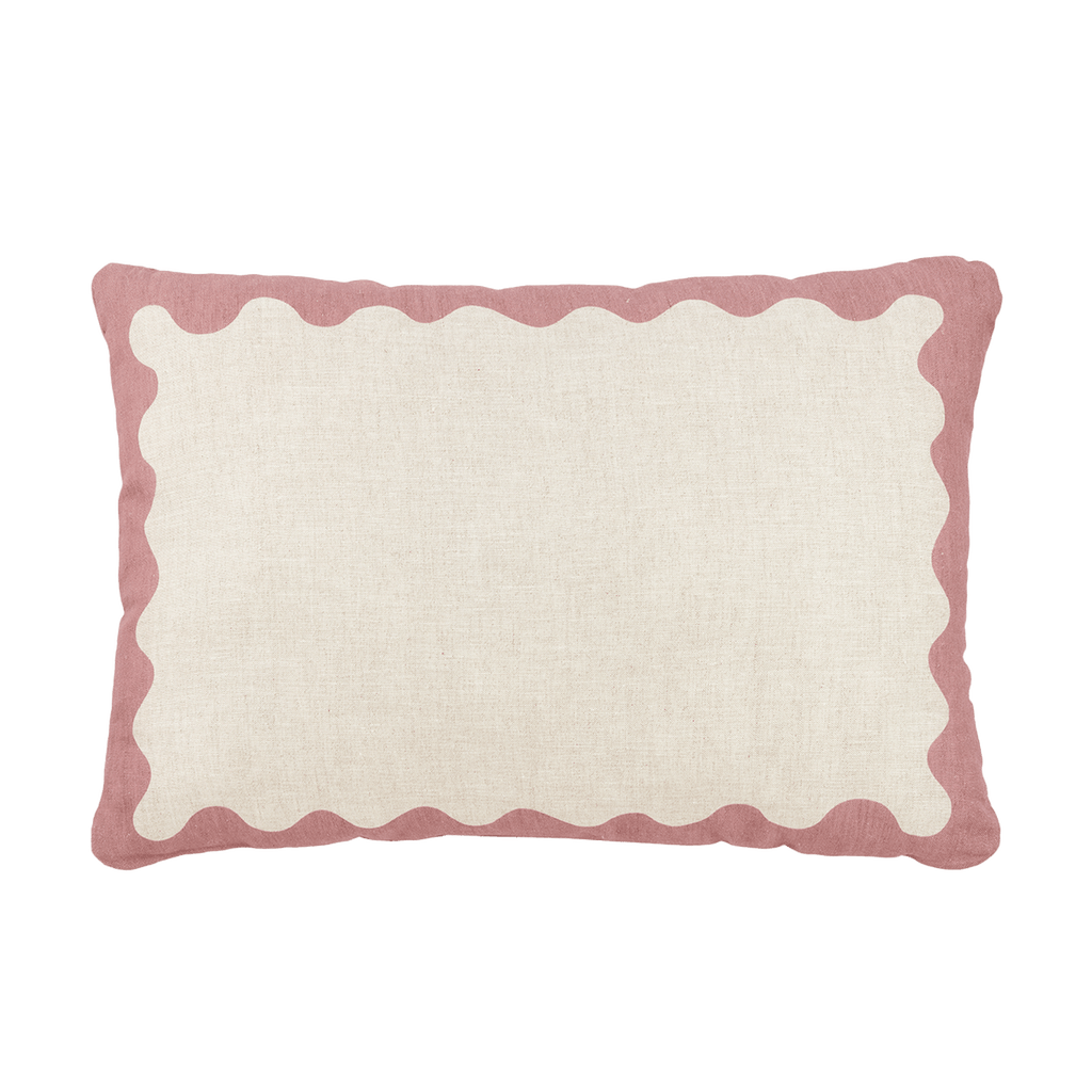 Nobodinoz - Vibes collection - Linen rectangular cushion with blue - 45 x 30 cm L