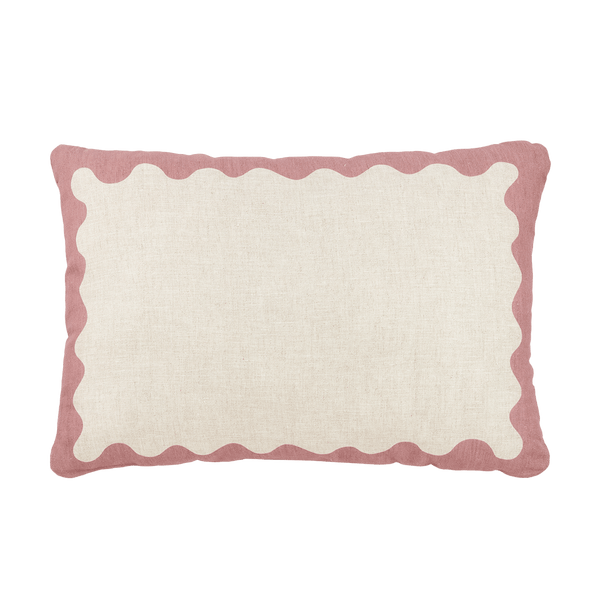 Nobodinoz - Vibes collection - Linen rectangular cushion with blue - 45 x 30 cm L