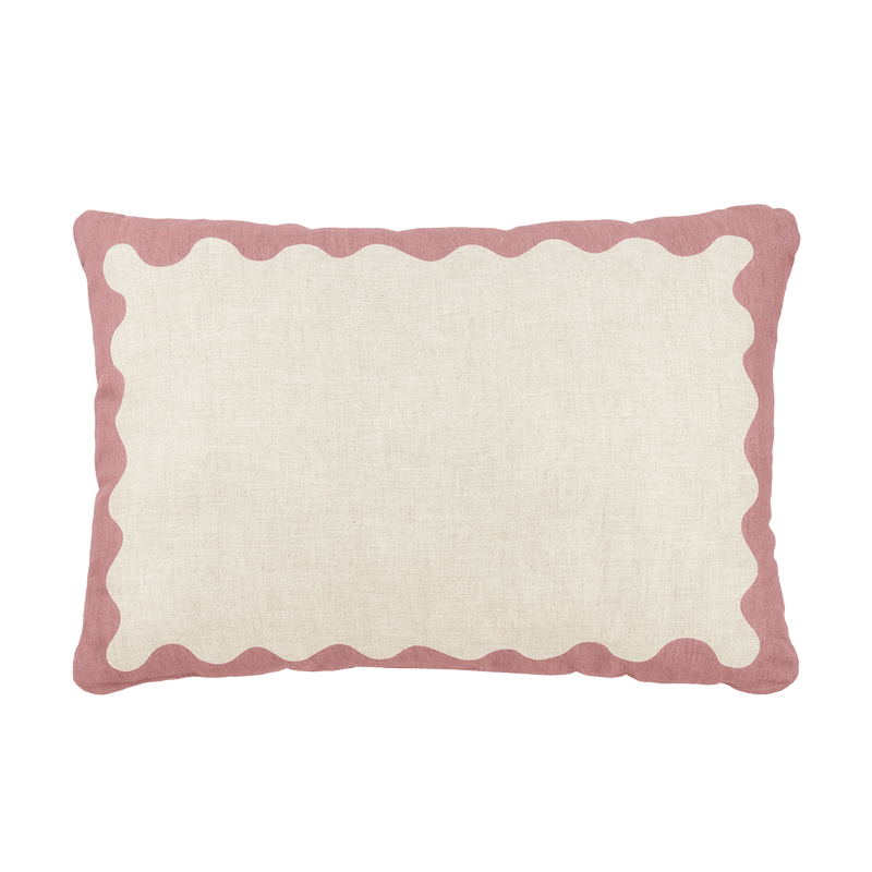 Nobodinoz - Vibes collection - Linen rectangular cushion with blue - 45 x 30 cm L