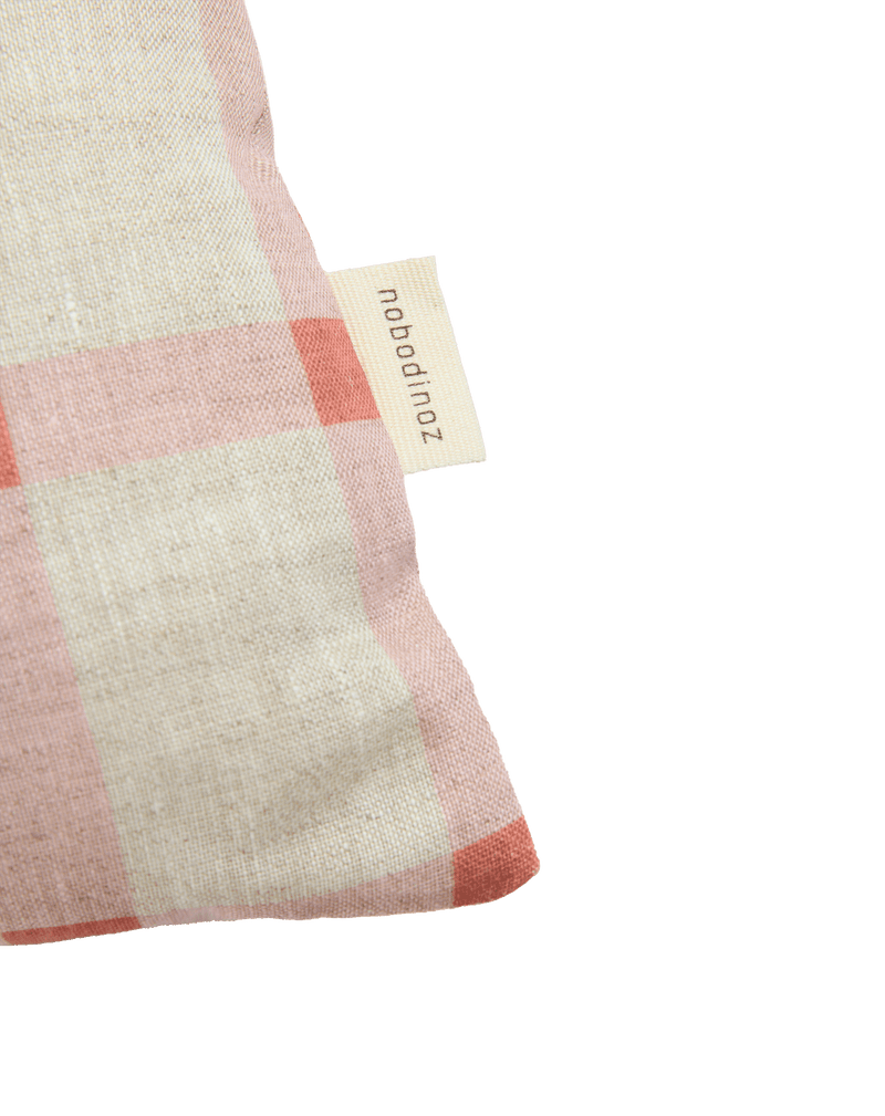 Nobodinoz - Vibes collectie - Linnen roze kussen met Tulp - 44 x 25 cm M