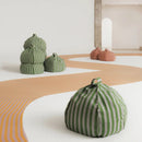 Nobodinoz - Vibes collectie - Ronde Zitzak - Green/Blue stripes