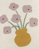 Nobodinoz - Vibes collection - Linen square lilac cushion with flowers - 40 x 40 cm