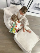 Wigiwama - carré pouf - crème en peluche blanche