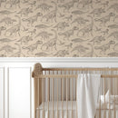 Pastelowe Love Behang Dino's - Beige