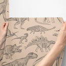 Pastelowe Love Behang Dino's - Beige