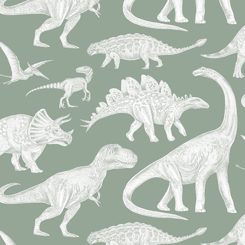 Wallpaper Pastelowe Love Dino's - Matcha