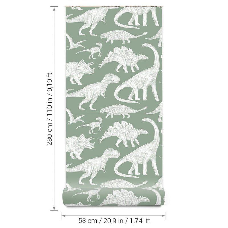 Pastelowe Love Wallpaper Dino's - Matcha