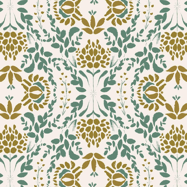 Wallpaper Minibeau - Woodland Leaves Green