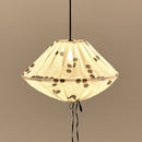 Brandende linnen lampion hanglamp met stippen en strikje, warm licht