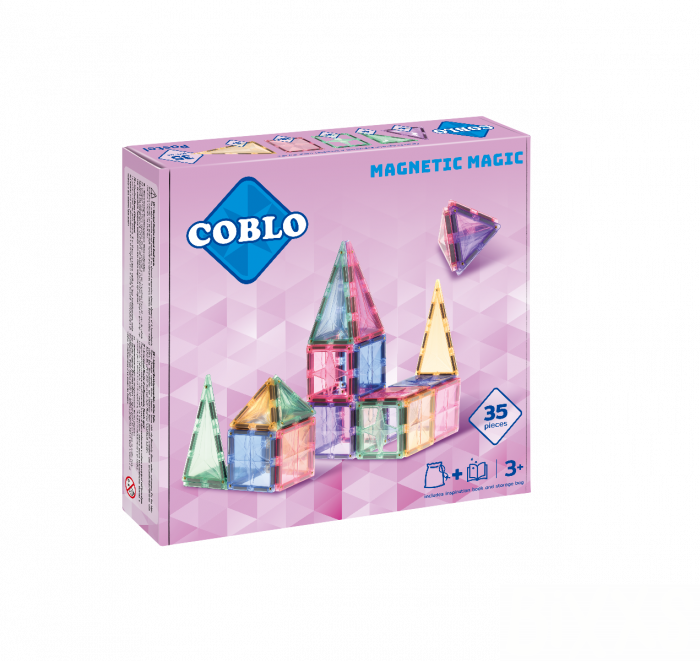 Coblo set magnetisch speelgoed pastel 35stuks