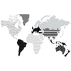 Dekornik Muursticker wereldkaart voor de kinderkamer zwart wit