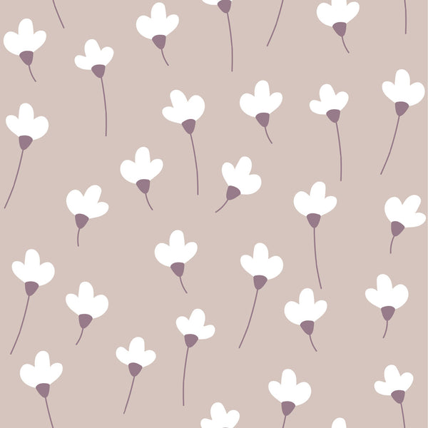 Dekornik kinderkamerbehang daisies madeliefjes poeder roze