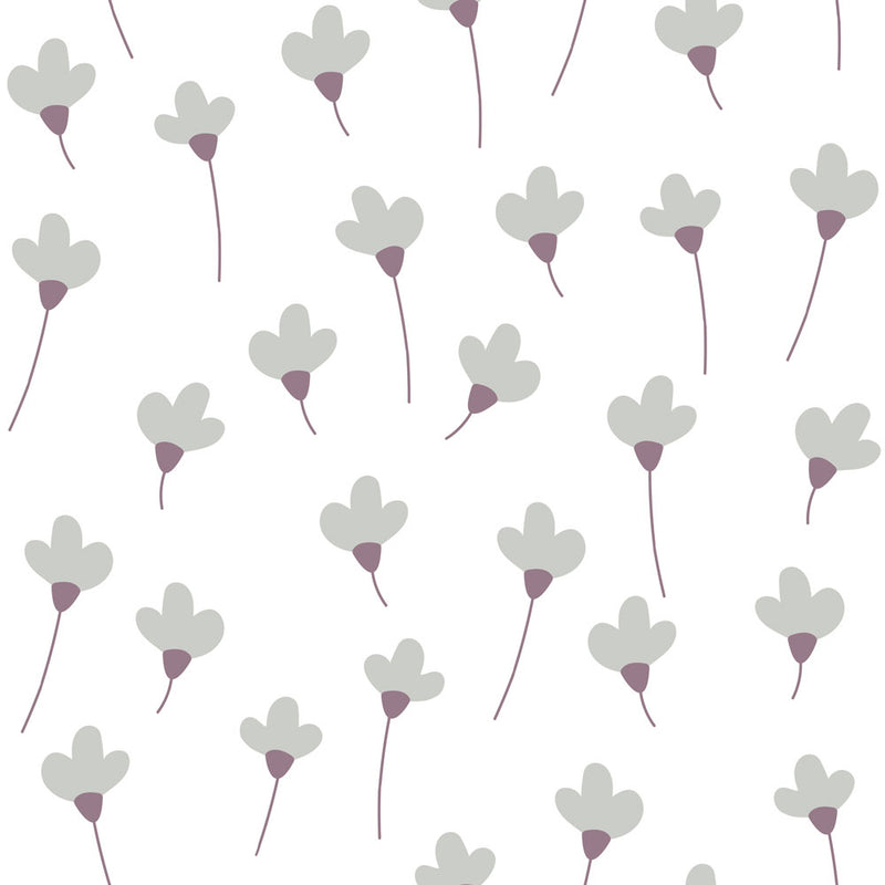 Dekornik kinderkamerbehang daisies madeliefjes wit