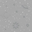 Little Amour Behang voor de Kinderkamer Space Stars Grijs