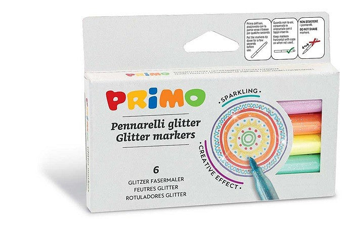Primo Viltstiften voor kinderen Glitter 6 stuks