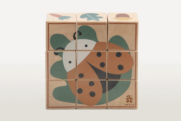 Sebra Houten Blok Puzzel Bosdieren Cadeautip kind 1 jaar